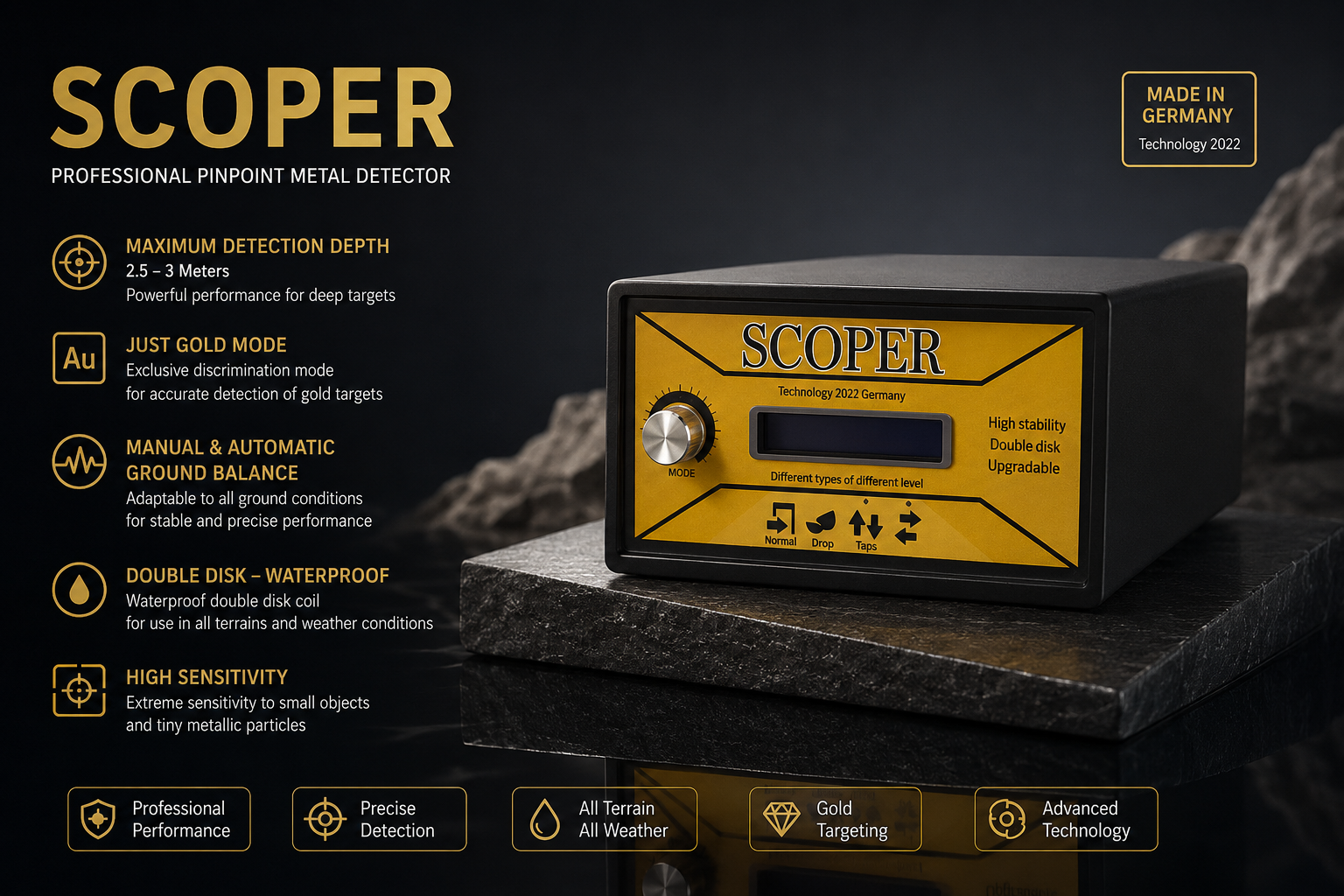 فلزیاب نقطه‌زن اسکوپر | SCOPER 🎯 دقت بالا در نقطه‌زنی | حساسیت بالا | عملکرد پایدار